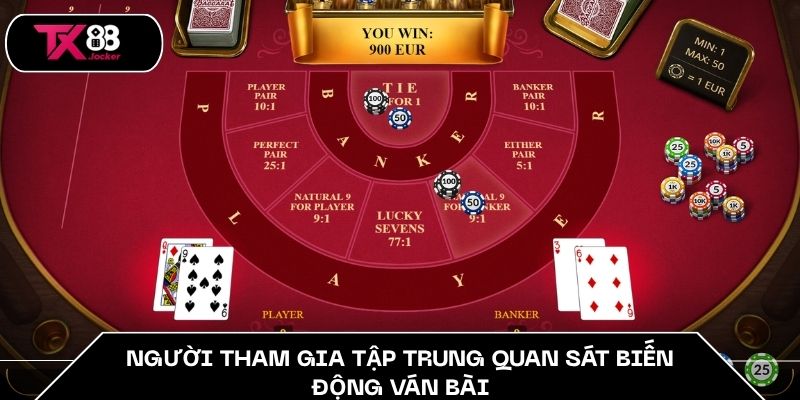Người tham gia tập trung quan sát biến động ván bài